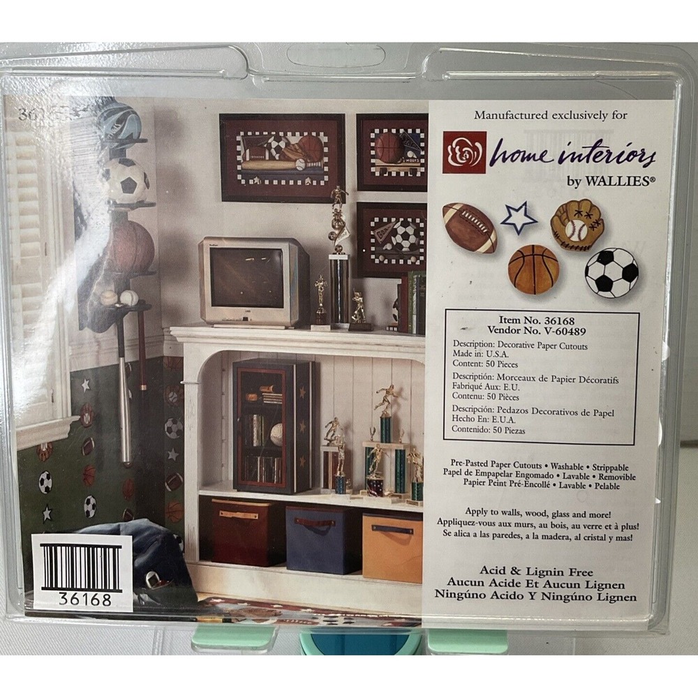 Vtg Wallies Home Interiors Sports Removable Paper Cutouts #36168 Made In‎ USA